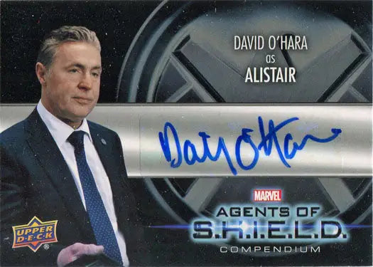 Autographed trading card of David O’Hara as Alistair from Marvel Agents of SHIELD