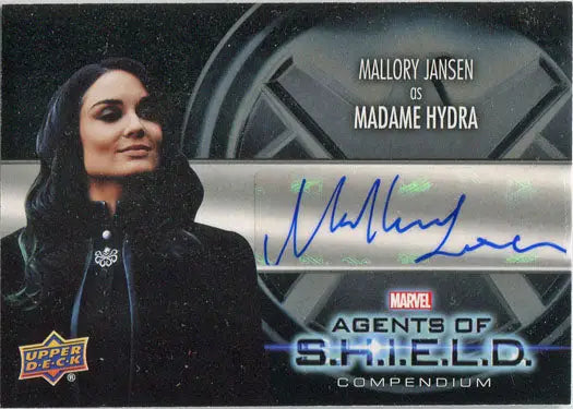 Autographed trading card of Mallory Jansen as Madame Hydra from Marvel Agents of S.H.I.E.L.D