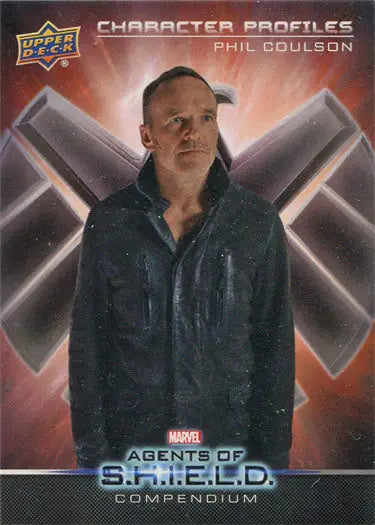 Marvel Agents of S.H.I.E.L.D. trading card featuring character profiles of Phil Coulson