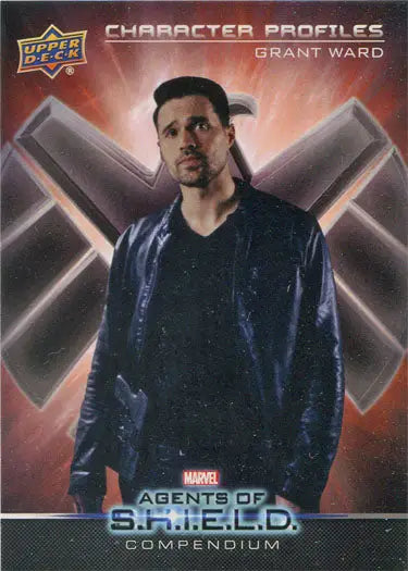 Marvel Agents of SHIELD trading card featuring Grant Ward character profile design