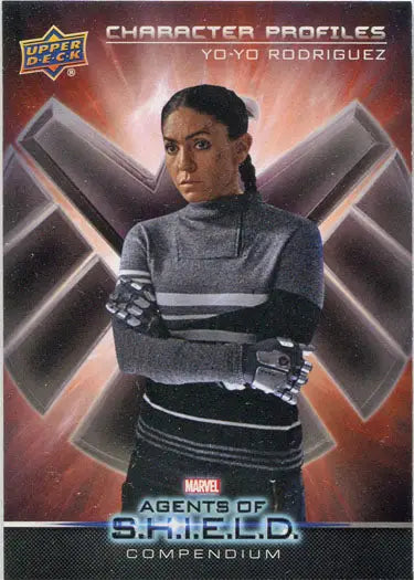 Marvel Agents of S.H.I.E.L.D. trading card featuring Yo-Yo Rodriguez character profile