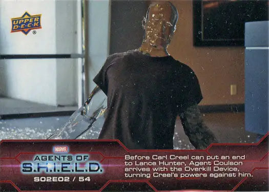 Humanoid figure with metallic skin in black t-shirt from Marvel Agents of SHIELD Chase Card