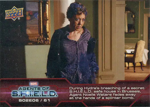 Marvel Agents of SHIELD Season 2 Chase Card featuring a concerned woman in a purple sweater