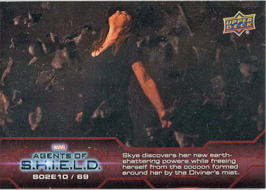 Human arm reaching upward in dark mist, Marvel Agents of SHIELD Chase Card for trading cards