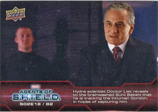 Trading card of a man in a suit from Marvel Agents of SHIELD Compendium Season 2 chase card