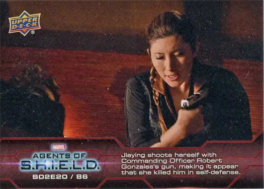 Marvel Agents of SHIELD chase card featuring a woman in dark outfit with device