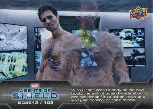 Shirtless man with smoky effect on Marvel Agents of SHIELD Chase Card 108 trading card