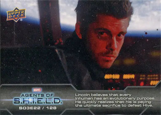 Close-up portrait of a serious man featured on Marvel Agents of SHIELD Chase Card