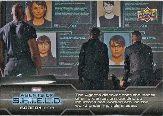 Marvel Agents of S.H.I.E.L.D. trading card featuring characters from Season 3 Chase Card