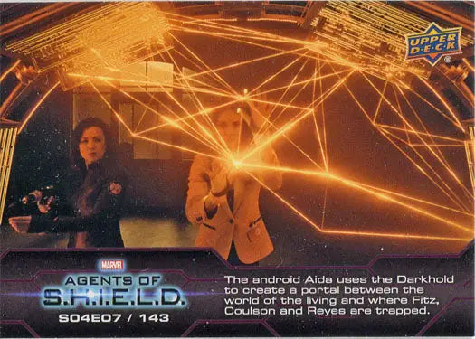 Marvel Agents of S.H.I.E.L.D. Chase Card showcasing characters in glowing orange energy