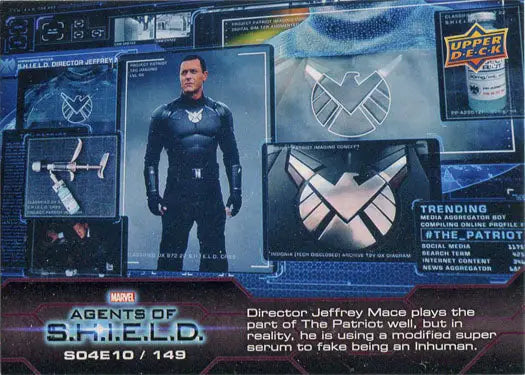 Chase card featuring a dark uniform character from Marvel Agents of S.H.I.E.L.D. trading cards