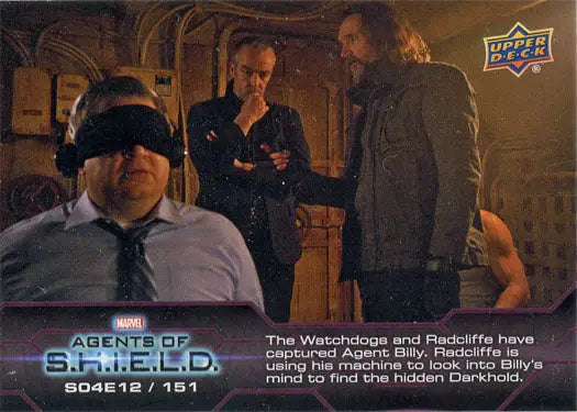 Marvel Agents of SHIELD Season 4 Chase Card 151 featuring a dimly lit scene