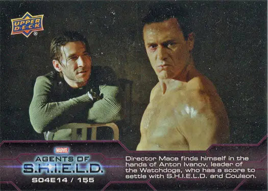 Marvel Agents of S.H.I.E.L.D. Chase Card featuring muscular man and sweater-wearing man