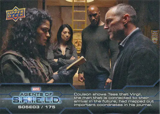 Chase card showcasing a scene from Marvel’s Agents of S.H.I.E.L.D. trading cards