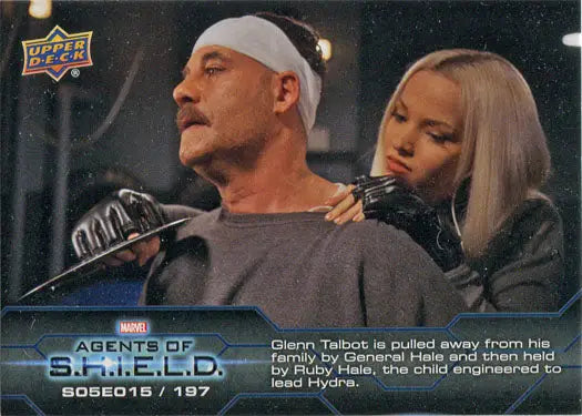 Trading card featuring characters from Marvel Agents of SHIELD in chase card design