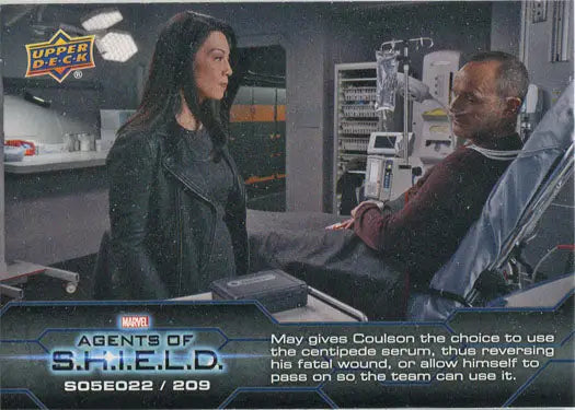 Marvel Agents of SHIELD Chase Card featuring characters in a medical scene from Season 5