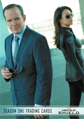 Promo card displaying two characters from Marvel Agents of S.H.I.E.L.D. trading cards