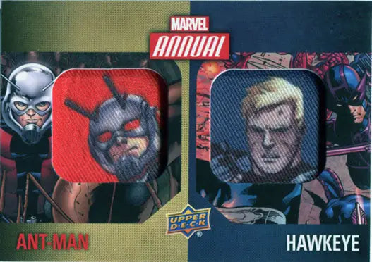 Marvel Annual 2016 Character Patch Chase Card featuring Ant-Man and Hawkeye patches