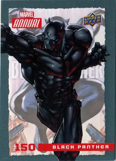 Black Panther in action pose on Marvel Annual 2016 Short Print Chase Card 150