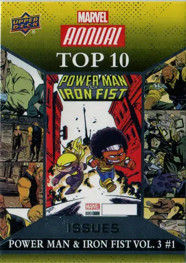 Comic book cover of Power Man and Iron Fist from Marvel Annual 2016 Chase Card TIV-5