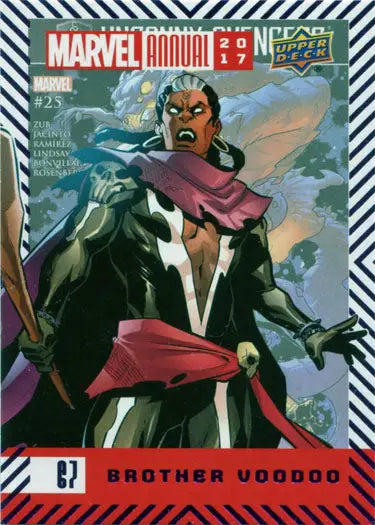 Marvel trading card featuring Brother Voodoo from the Purple Parallel set