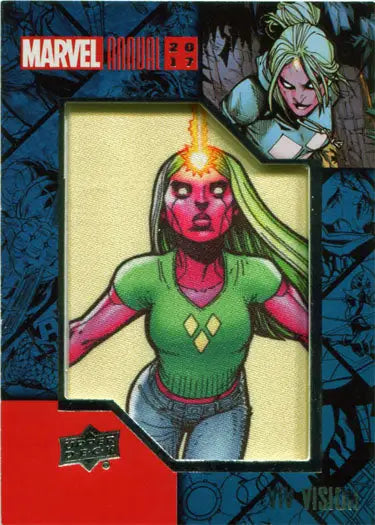 Red-skinned superhero with gem in Marvel Annual 2017 CP-7 Character Patch Card