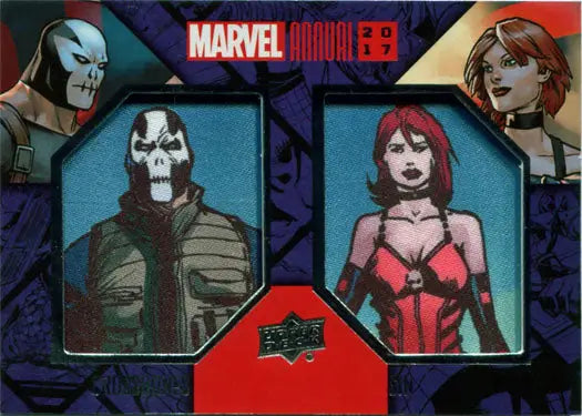 Marvel Annual 2017 DCP-13 dual character patch card featuring Crossbones and Sin