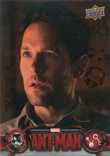 Close-up of a man on Marvel Ant-Man Bronze Base Parallel Chase Card 4