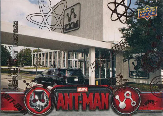 Movie promotional banner for Ant-Man with film logo on Marvel Ant-Man Bronze Base Parallel Chase Card