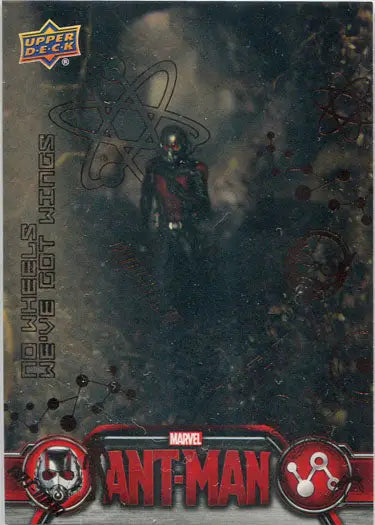 Superhero in red and black suit with misty background on Marvel Ant-Man Bronze Base Parallel Chase Card