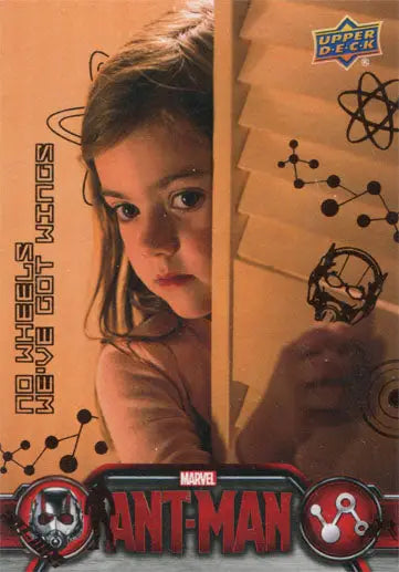 Young girl peeking with Ant-Man graphics on Marvel Bronze Base Parallel Chase Card 89