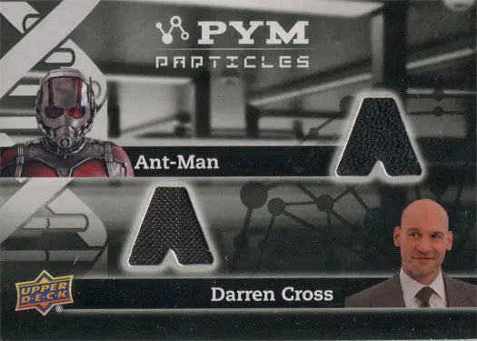 Trading card with Ant-Man and Darren Cross costume fabric swatches from Marvel