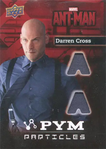 Trading card of Darren Cross in blue suit with Ant-Man logo and Pym Particles text