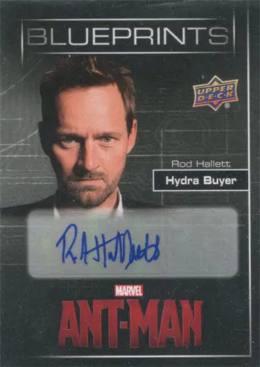 Autographed trading card of Rod Hallett as Hydra Buyer from Ant-Man film