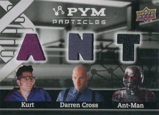 Ant-Man trading card featuring three characters from the Ant-Man movie franchise