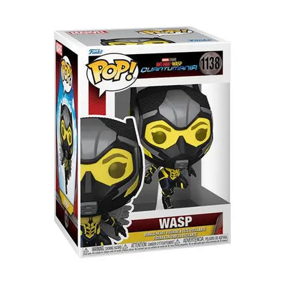 Funko Pop! Wasp figure in black and yellow suit from Marvel’s Quantumania for trading cards