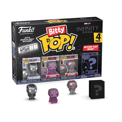 Funko Pop Marvel Infinity Saga 4-pack featuring visible and mystery Bitty Pops