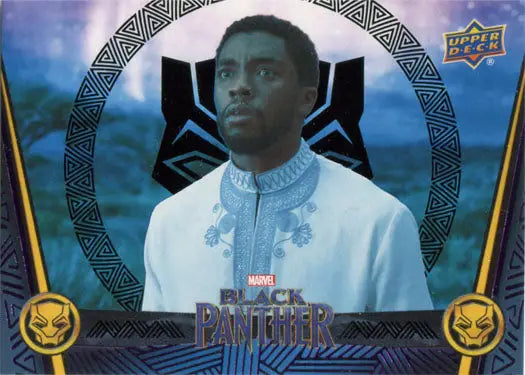 Marvel Black Panther Black Foil Parallel trading card featuring character in white outfit