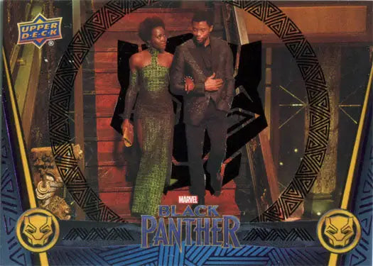 Black Foil trading card from Marvel Black Panther featuring two elegantly dressed figures