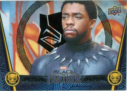 Black Panther Marvel trading card in black foil from Black Foil Parallel series