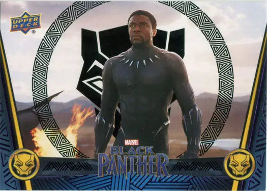 Marvel Black Panther Black Foil trading card featuring superhero in black suit