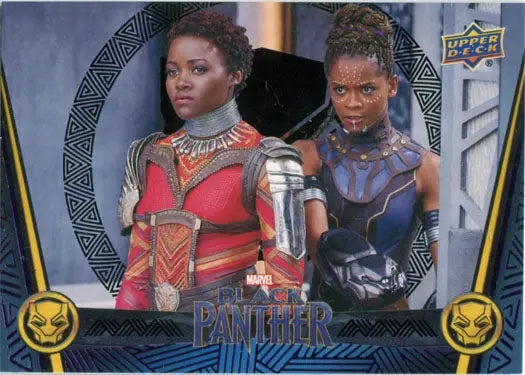 Black Foil Trading Card featuring characters from Black Panther in colorful costumes