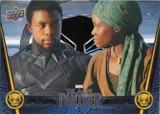 Marvel Black Foil Parallel trading card featuring Black Panther characters from the film