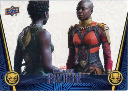 Marvel Black Panther Indigo Parallel Trading Card featuring colorful characters in vibrant costumes