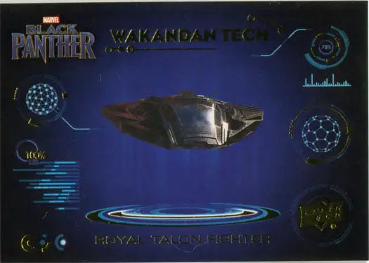 Sleek Marvel Black Panther Wakandan Tech Royal Talon Fighter with dark metallic design