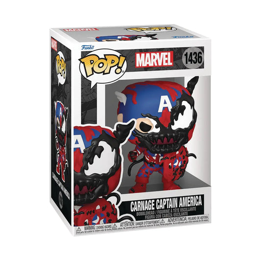 Carnage Captain America Funko Pop Vinyl Figure #1436 in retail box display