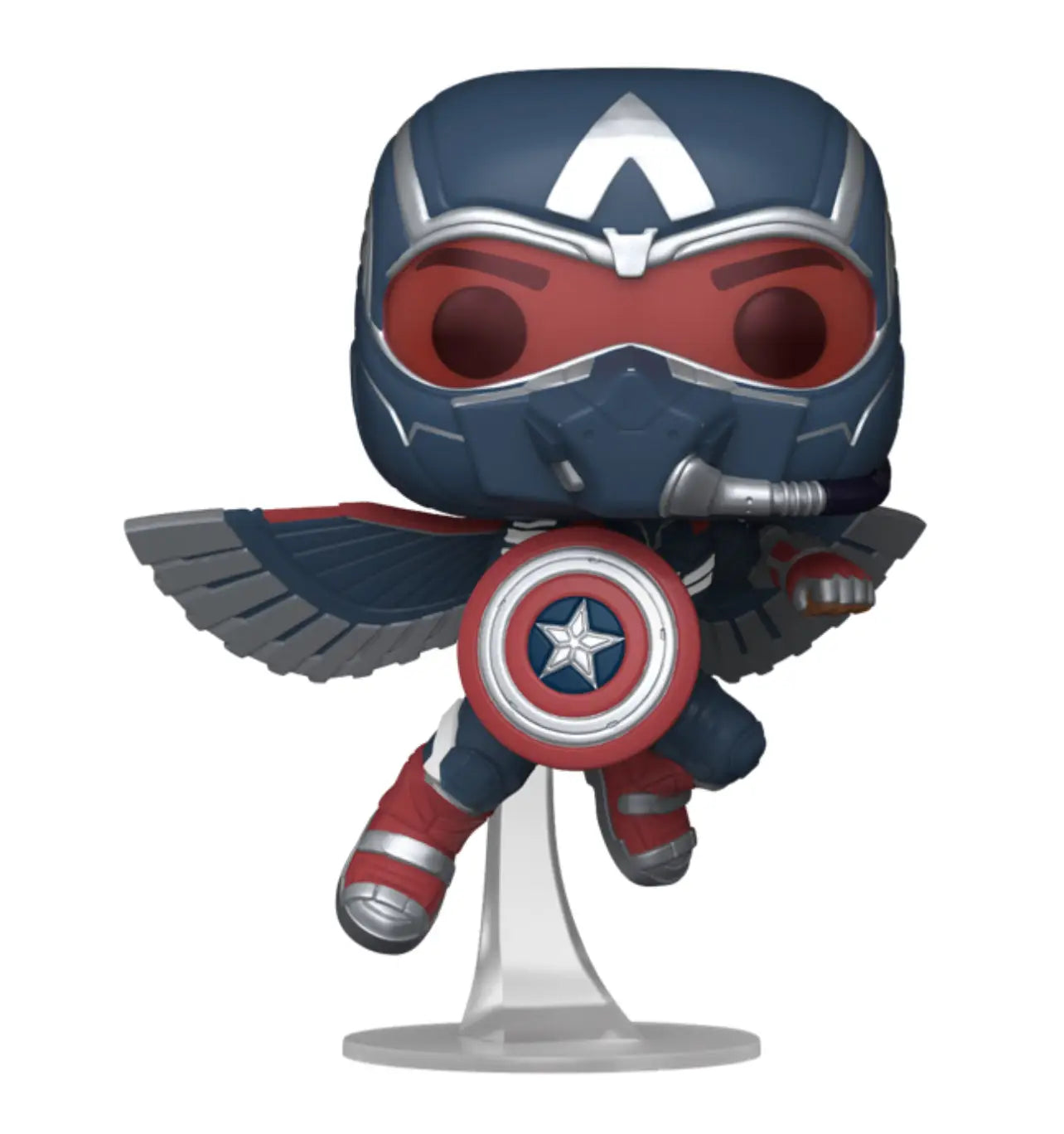 Marvel Collector Corp Exclusive Captain America Funko Pop figure flying with shield and wings