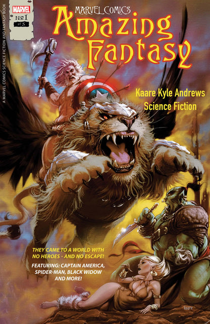 Fierce bear-like creature on Marvel’s Amazing Fantasy #1 cover by Kaare Andrews