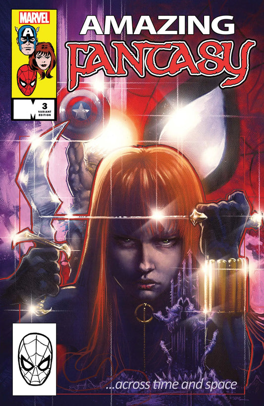 Comic book cover from Marvel Comics Amazing Fantasy 2021 #3 Variant Edition with red-haired hero