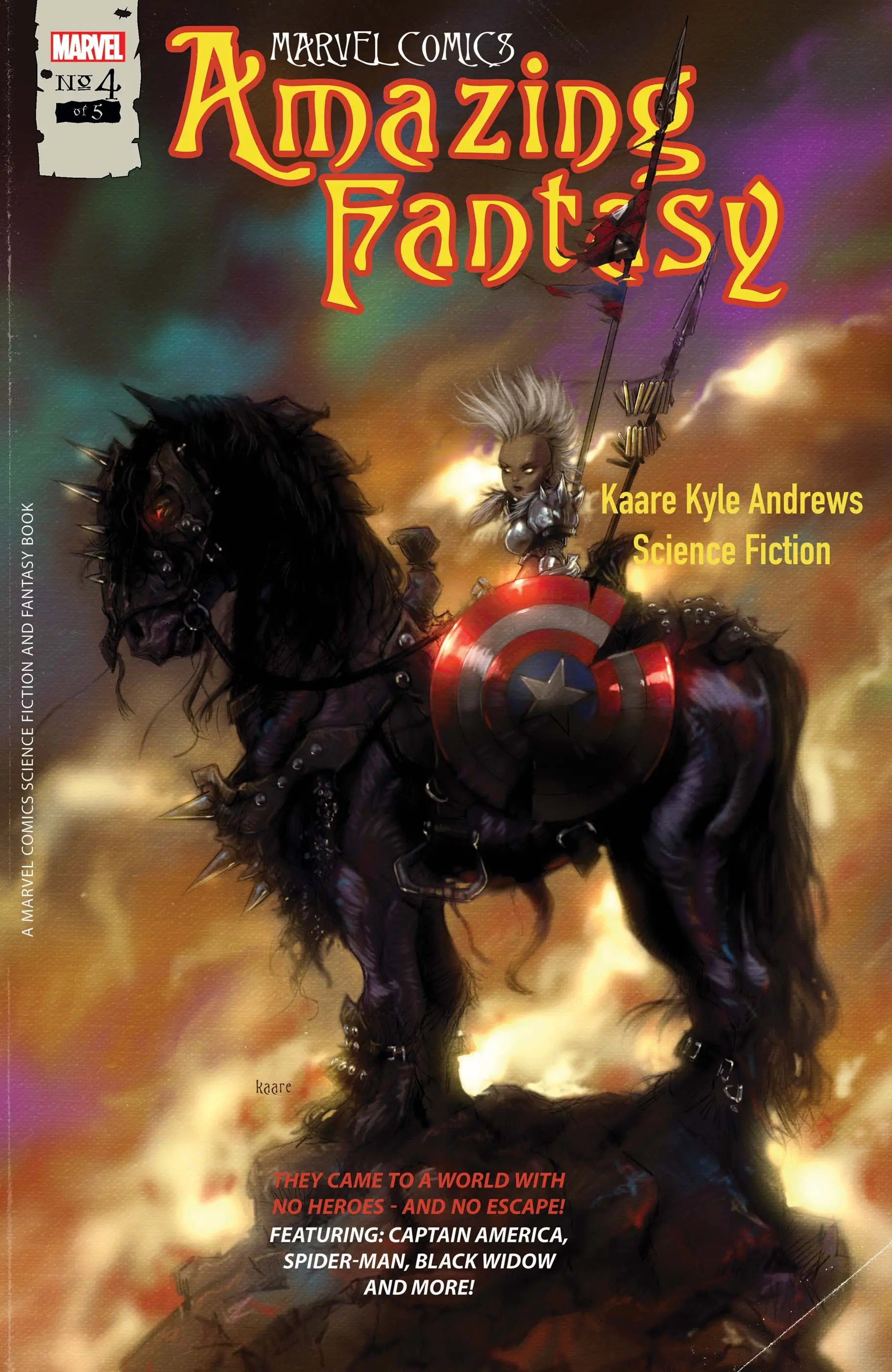 Dark silhouetted horse and rider on Marvel Comics Amazing Fantasy #4 cover